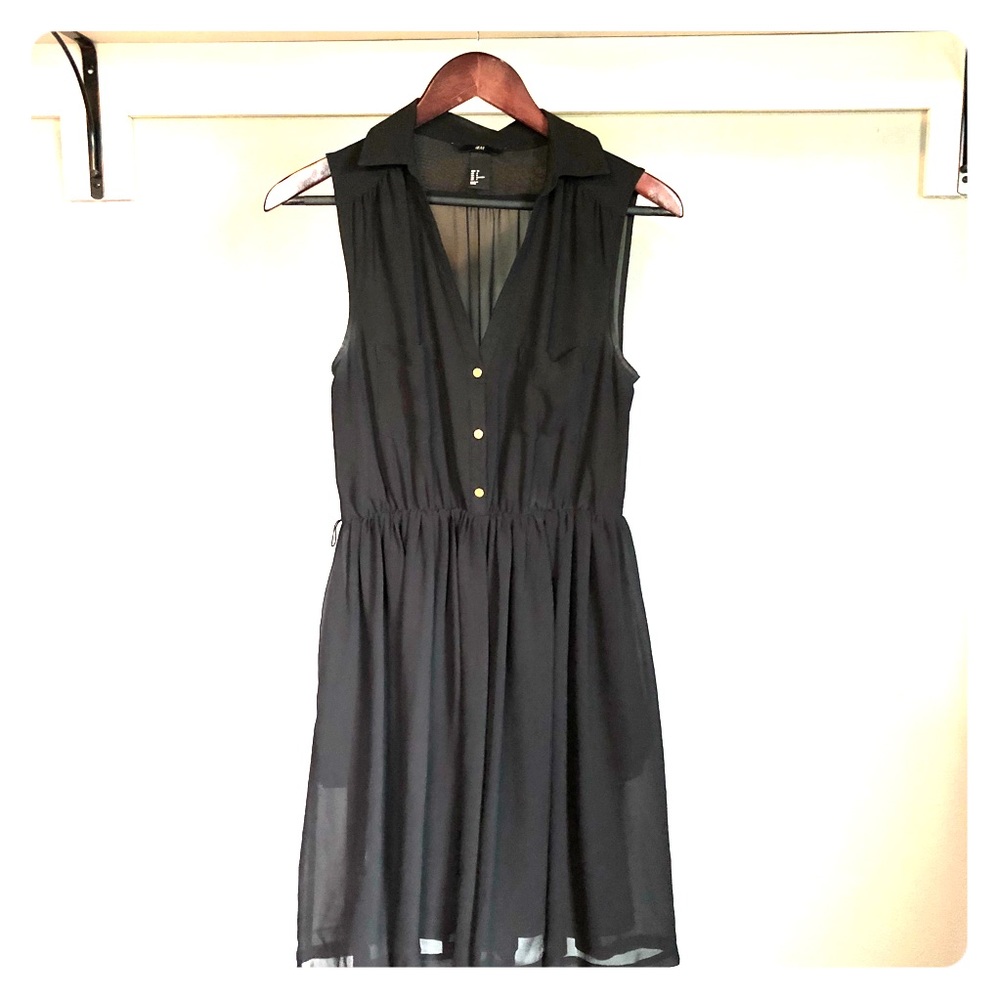 H&M // Sheer black collared dress
